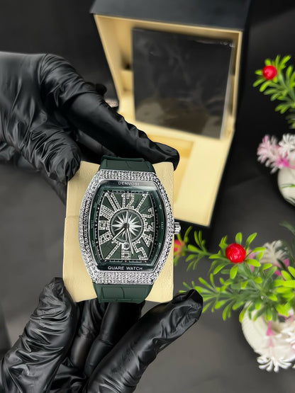Denvosi Luxury Diamond Studded Strap Men’s Watch Elegant Durable Stylish Premium Choice For Parties Daily Wear And Special Occasions (Without Box)